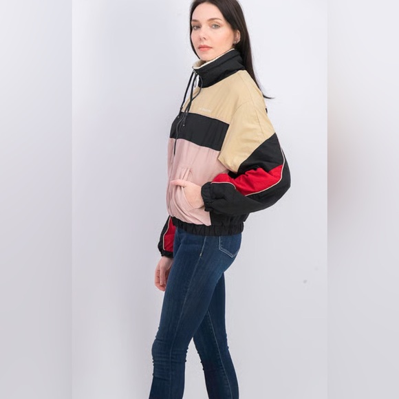 Bershka Zip Up Lined Retro Windbreaker - Picture 2 of 8